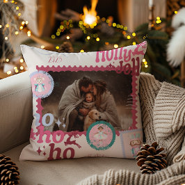 Almofada Foto Groovy Quebra-Nozes Natal Pastel Retro