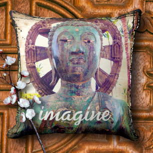 Almofada Foto Imaginária Do Buda Turquesa Hawaii - Script B