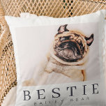 Almofada Foto Mínima Moderna de Pet Bestie BFF<br><div class="desc">Design é composto por tipografia divertida e divertida com fontes sans serif e serif. Adicionar uma foto personalizada.</div>