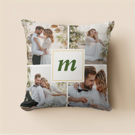 Almofada Foto Moderna do Primeiro Natal do Casal Casado