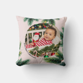 Almofada Foto Moderna Pine Wreath Baby Primeiro Natal