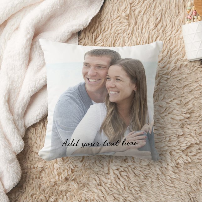 Almofada Foto Personalizada Adicione Seu Texto (Cobertor)