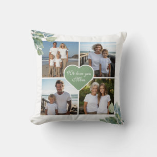 Almofada Foto personalizada botânica de cor aquática elegan