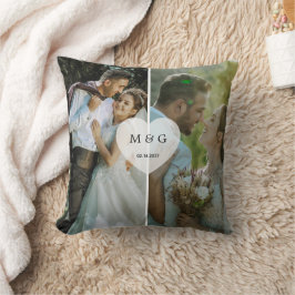 Almofada Foto Personalizada com Monograma e Símbolo de Data