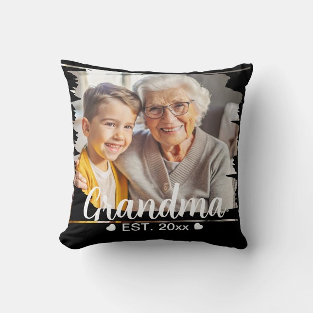 Almofada Foto Personalizada da Avó Elegante Moderna e Bonit (Frente)