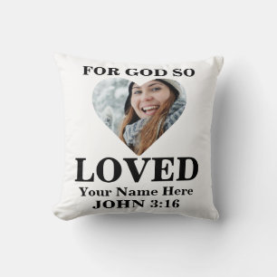 Almofada Foto personalizada da Bíblia cristã Verse John 3 1