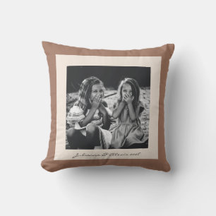 Almofada Foto personalizada da família moderna Mocha Brown 
