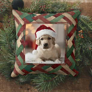 Almofada Foto personalizada da família Pet de Weave da cest