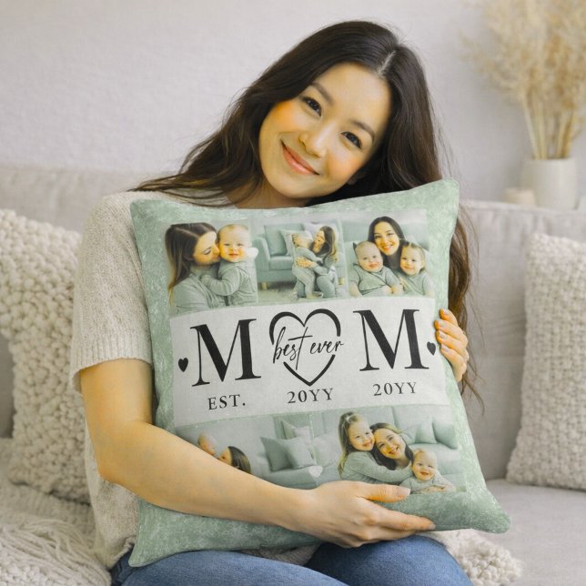 Almofada Foto Personalizada da Mamãe Verde Salvia (Criador carregado)