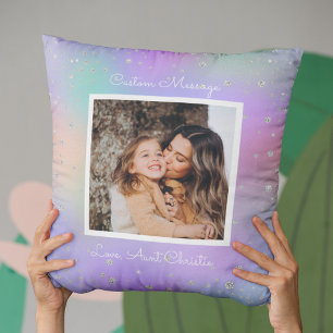 Almofada Foto Personalizada Da Tia Niece, Roxo