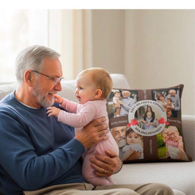 Almofada Foto Personalizada de Avô e Netas (Criador carregado)