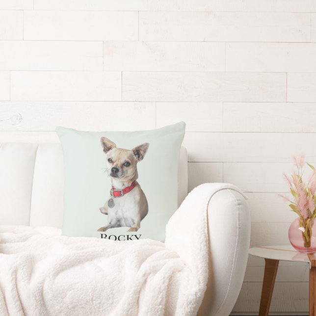 Almofada Foto Personalizada de Cachorro | Nome do Pet Perso (Sofá)
