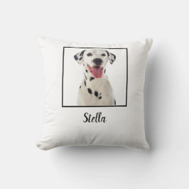 Almofada Foto personalizada de cão branco minimalista