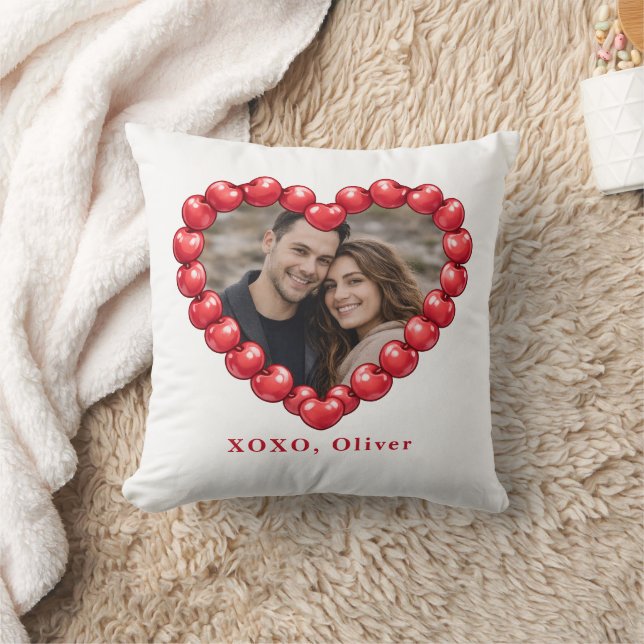 Almofada Foto Personalizada de Coração de Cereja  (Cobertor)
