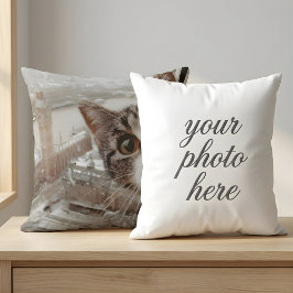 Almofada Foto Personalizada de Gato Espiando com o Grande L