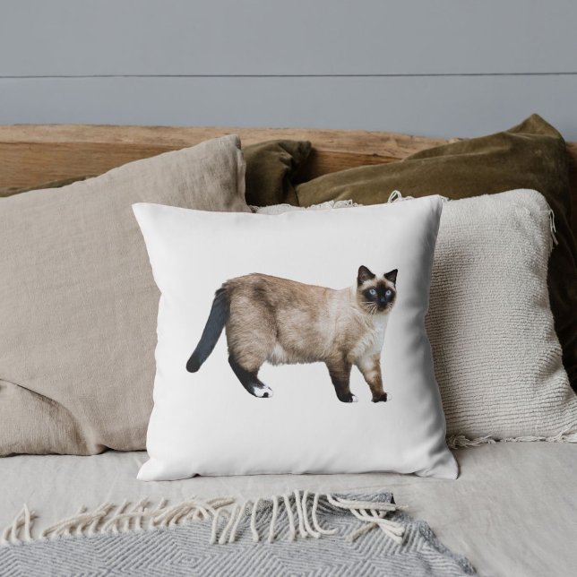 Almofada Foto Personalizada de Gato Siameso Fofo Amante de  (Criador carregado)