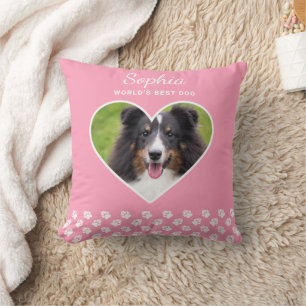 Almofada Foto Personalizada De Pet Em Forma De Coração Em C