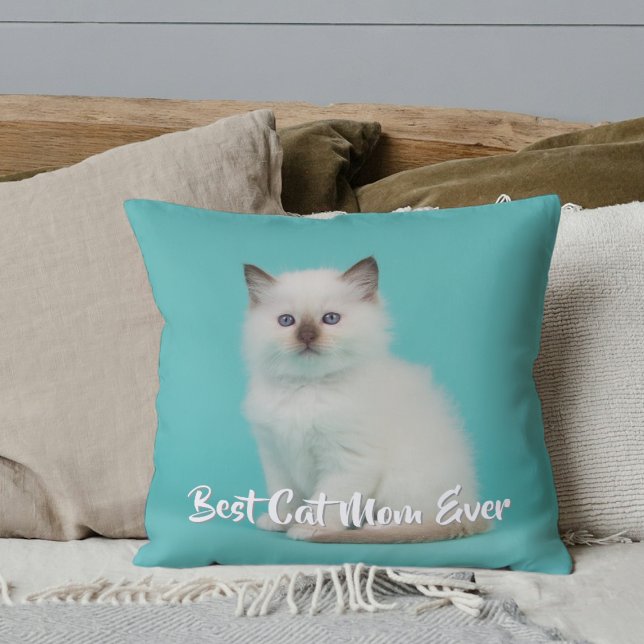Almofada Foto personalizada de Ragdoll Kitten (Custom Ragdoll Kitten Photo Throw Pillow)