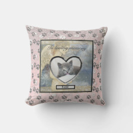 Almofada Foto Personalizada do Cat Memorial Angel Paws