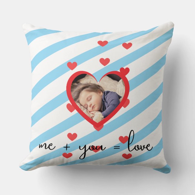 Almofada Foto Personalizada do Filho – Eu + Você = Amor (Frente)