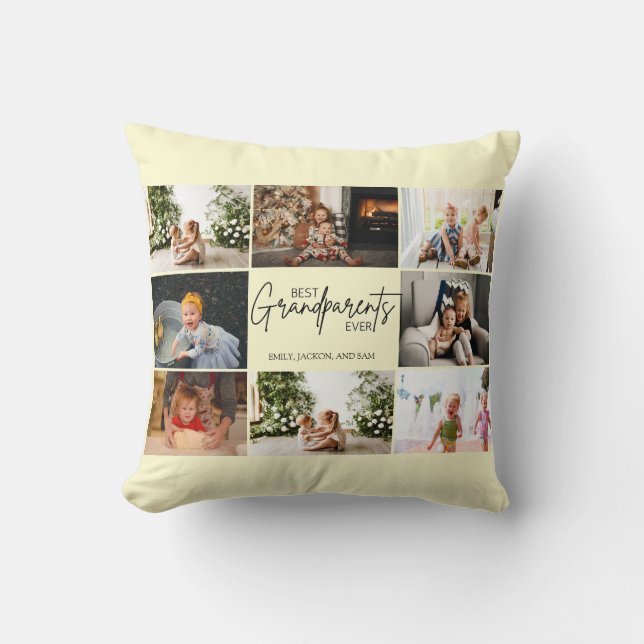 Almofada Foto personalizada dos melhores avós minimalistas (Frente)