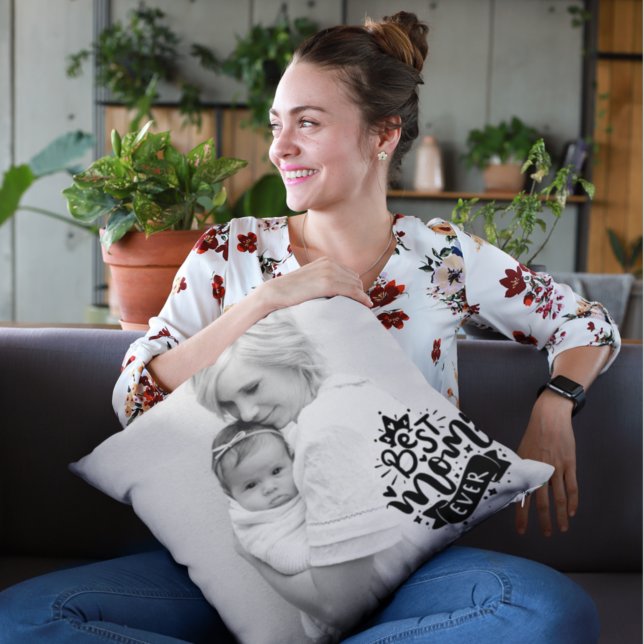 Almofada Foto Personalizada Melhor Mãe de Todos os Tempos F (Criador carregado)