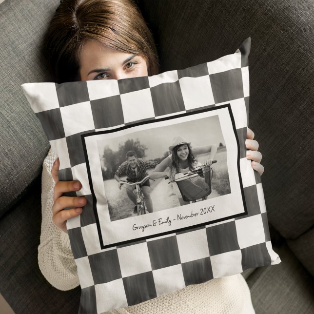 Almofada Foto Personalizada Preto e Branco (Criador carregado)