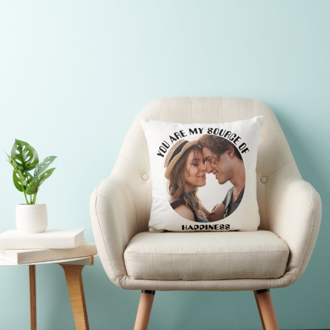 Almofada Foto Personalizada Você É Minha Fonte de Felicidad (Cadeira)