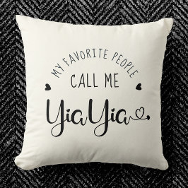 Almofada Foto personalizada YiaYia Modern Swirly Heart Scri