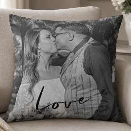 Almofada Foto Preto e Branco Personalizada de Amor
