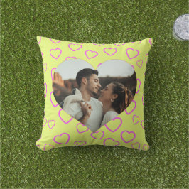 Almofada Foto Romântica de Padrão de Coração Chic