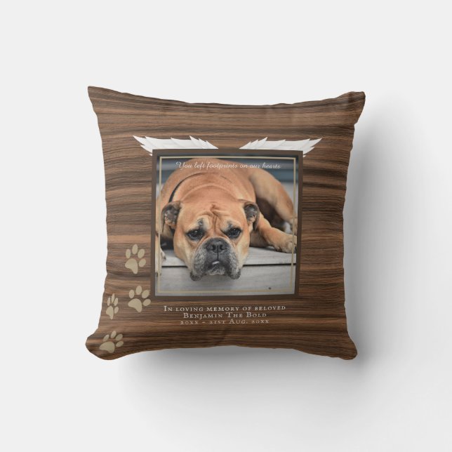 Almofada Foto Rustic Dog Memorial Keepsasasasaem Simpatia P (Frente)