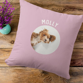 Almofada Foto Simples de Pet Girly Moderna Personalizada