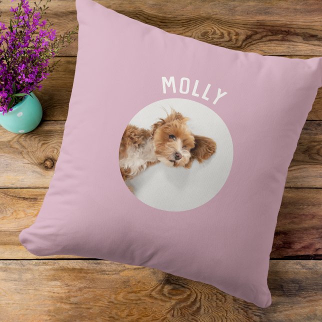 Almofada Foto Simples de Pet Girly Moderna Personalizada (Criador carregado)