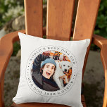 Almofada Foto simples do melhor Pai de cachorro do mundo<br><div class="desc">Este design simples e clássico é composto por tipografia serif e adiciona uma foto personalizada.</div>