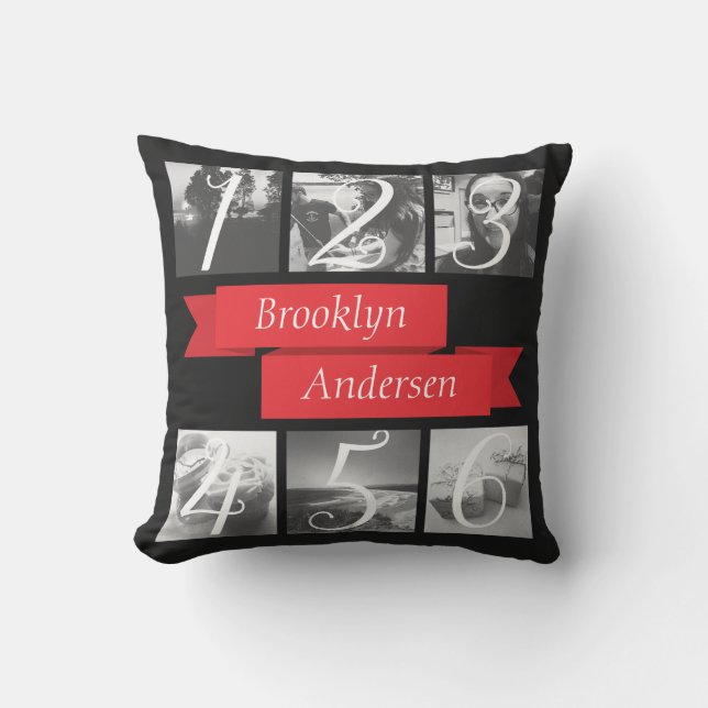 Almofada Fotografia de nome personalizado Crie seu próprio (Frente)