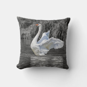 Almofada Fotografia em preto-e-branco Swan