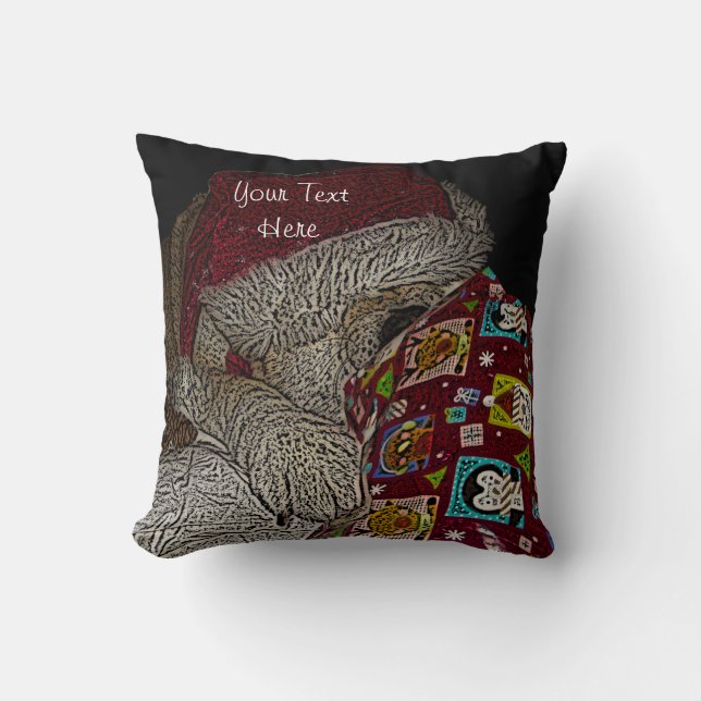 Almofada fotografia engraçada de um cachorro fofo vestido p (Frente)