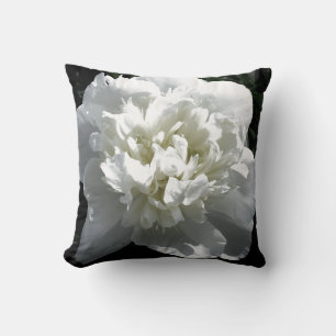 Almofada Fotografia floral branca de pénia branca Elegante