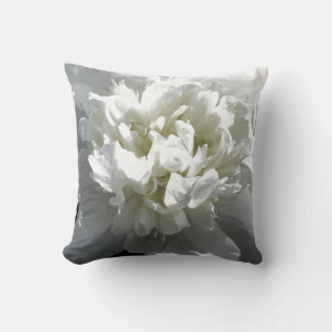 Almofada Fotografia floral branca de pénia branca Elegante