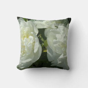 Almofada Fotografia floral branca de pénia branca Elegante