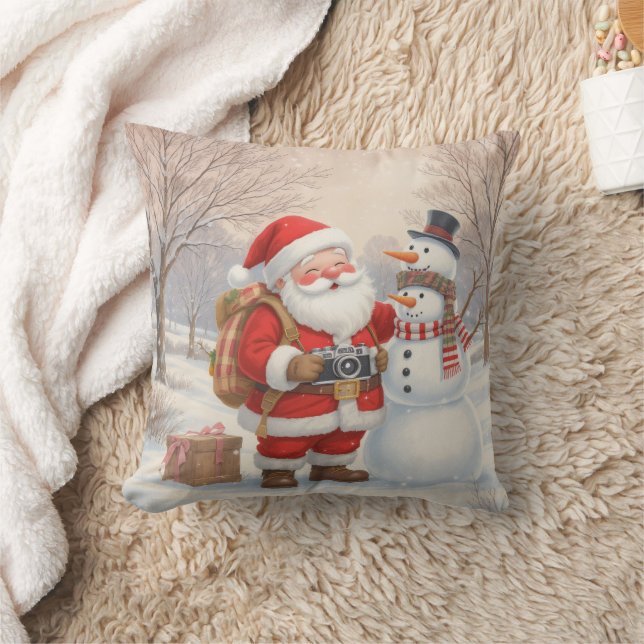 Almofada Fotógrafo Papai Noel Personalizado & Selfie com Bo (Cobertor)