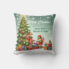 Almofada Fotos de Natal do Pequeno Elfo Fofo Personalizado