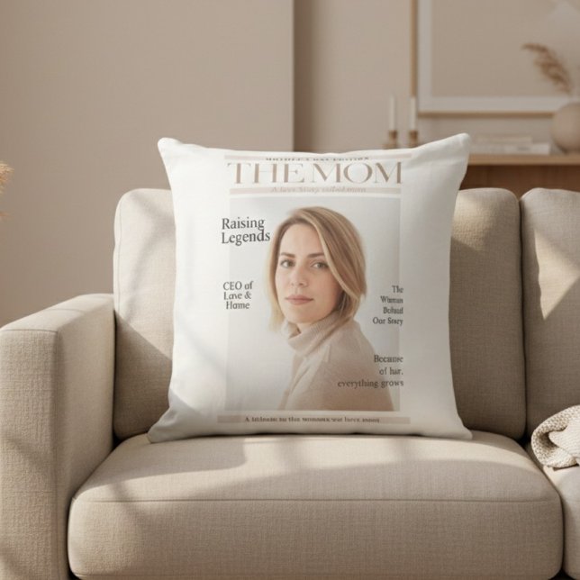 Almofada Fotos Personalizadas para Mãe – Estilo Revista (Criador carregado)