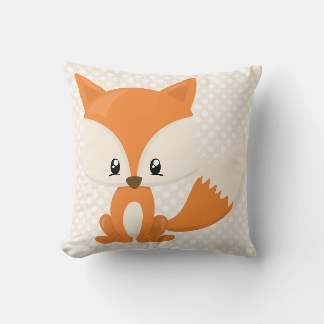 Almofada Fox adorável dos desenhos animados com fundo das (Frente)
