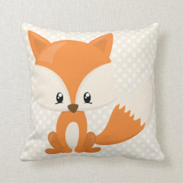 Almofada Fox adorável dos desenhos animados com fundo das