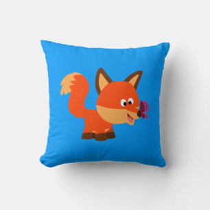 Almofada Fox bonito dos desenhos animados e travesseiro da