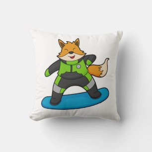 Almofada Fox como Snowboarder com Snowboard