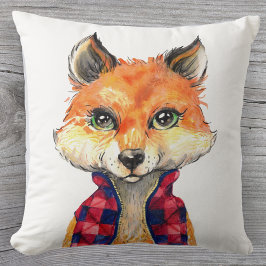 Almofada Fox de pré-disquete de aquarela