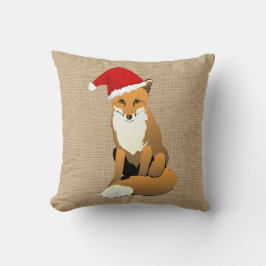 Almofada Fox do Natal no travesseiro de serapilheira do